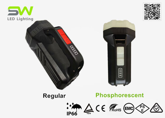 كشاف يدوي ليلي قابل لإعادة الشحن - متوهج، لإطفاء الحرائق والإنقاذ، مقاوم للماء IP66